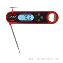 CE LFGB Εγκεκριμένο αδιάβροχο θερμόμετρο κουζίνας 3S γρήγορης ανάγνωσης με βαθμονόμηση με οπίσθιο φωτισμό για μαγείρεμα BBQ